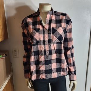 Scotch & Soda Cotton Plaid Flannel Blouse Sz S